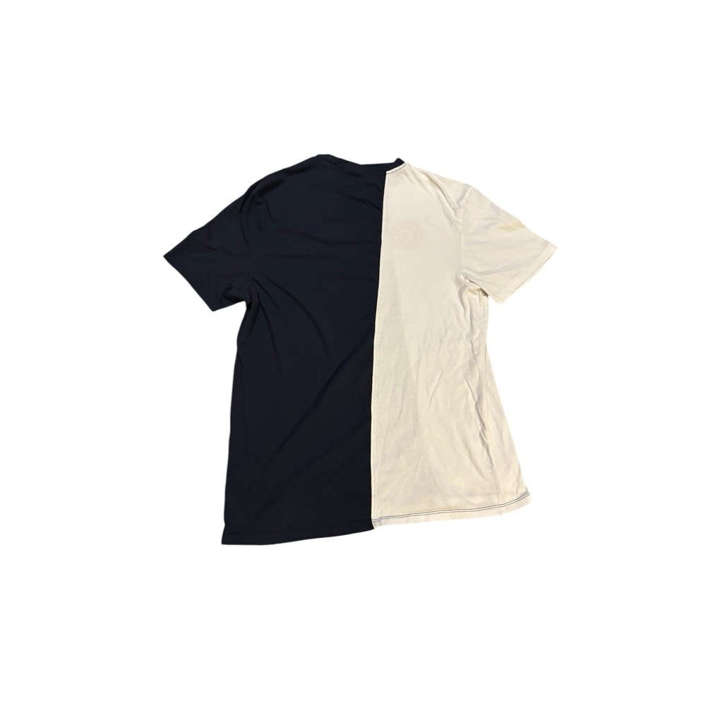 Guess Colorblock Graphic Tee White Blue Mens Size Medium Spellout Embroidered - Picture 5 of 8